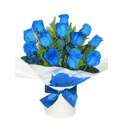 12 Rosas Azules en Caja Box | Honra la Fuerza y Resiliencia