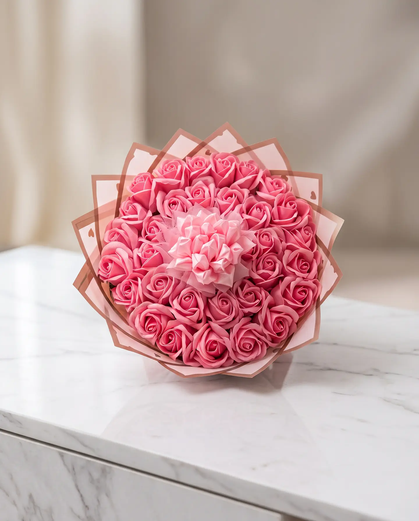 Ramo Eterno Aurora Radiante: 36 Rosas de Jabón + Flor Eterna Central 1