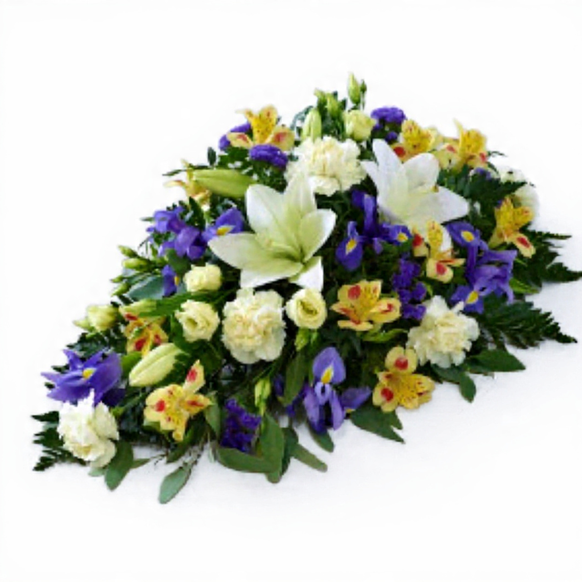 Cojin Floral Blanco, Amarillo y Azul. 1