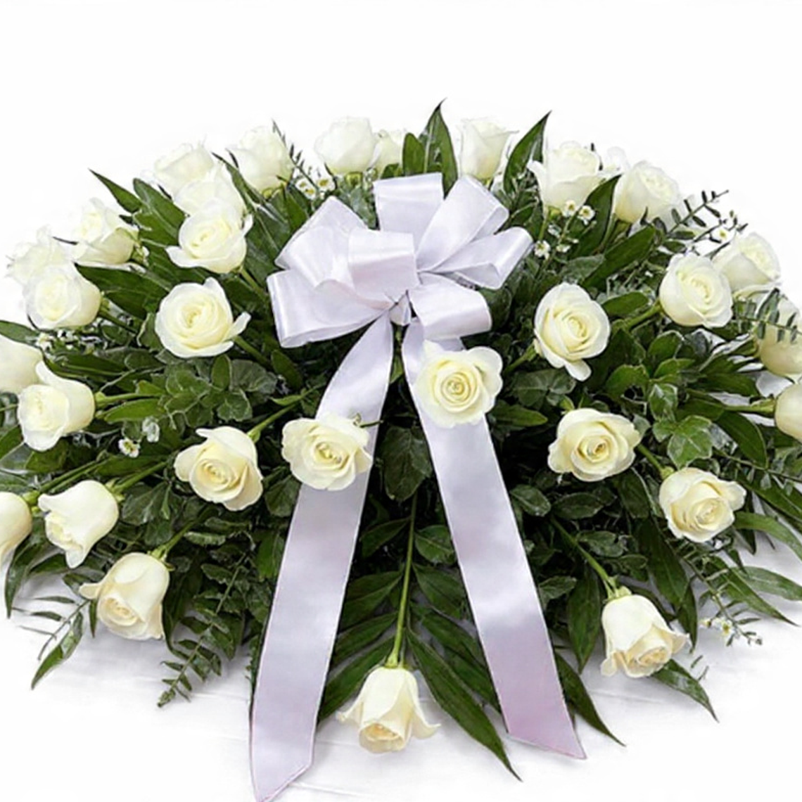 Cubre Urna 25 Rosas Blancas. 1