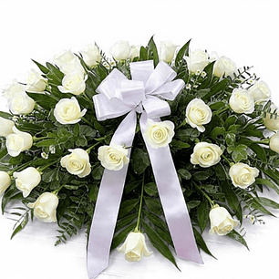 Cubre Urna 25 Rosas Blancas.
