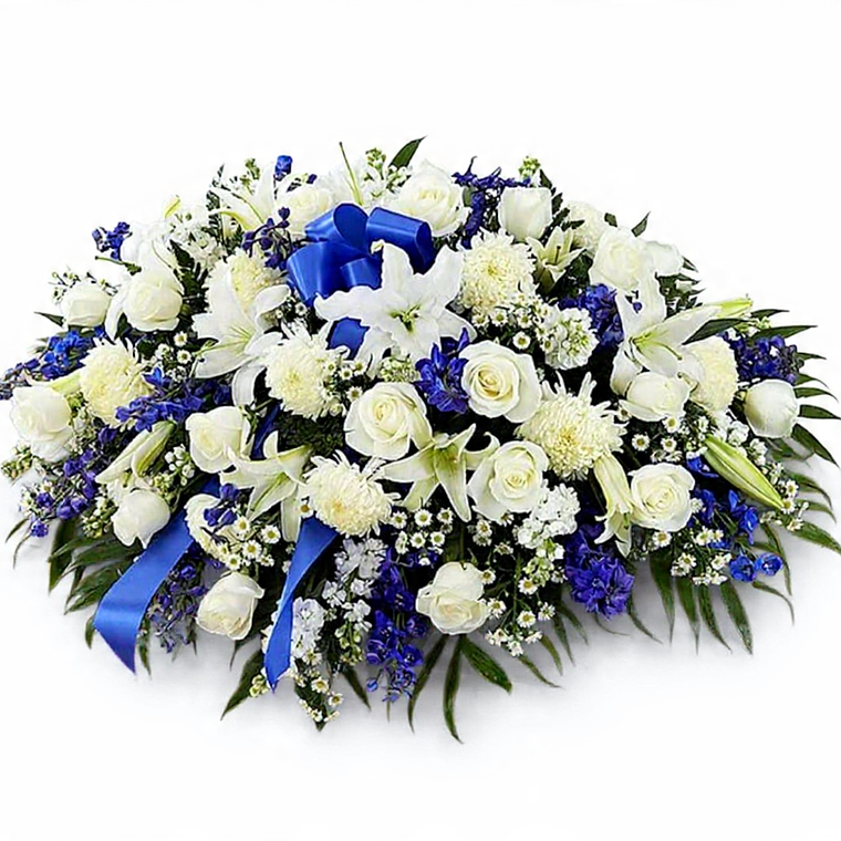 Cubre Urna Azul Y Blanco. 1