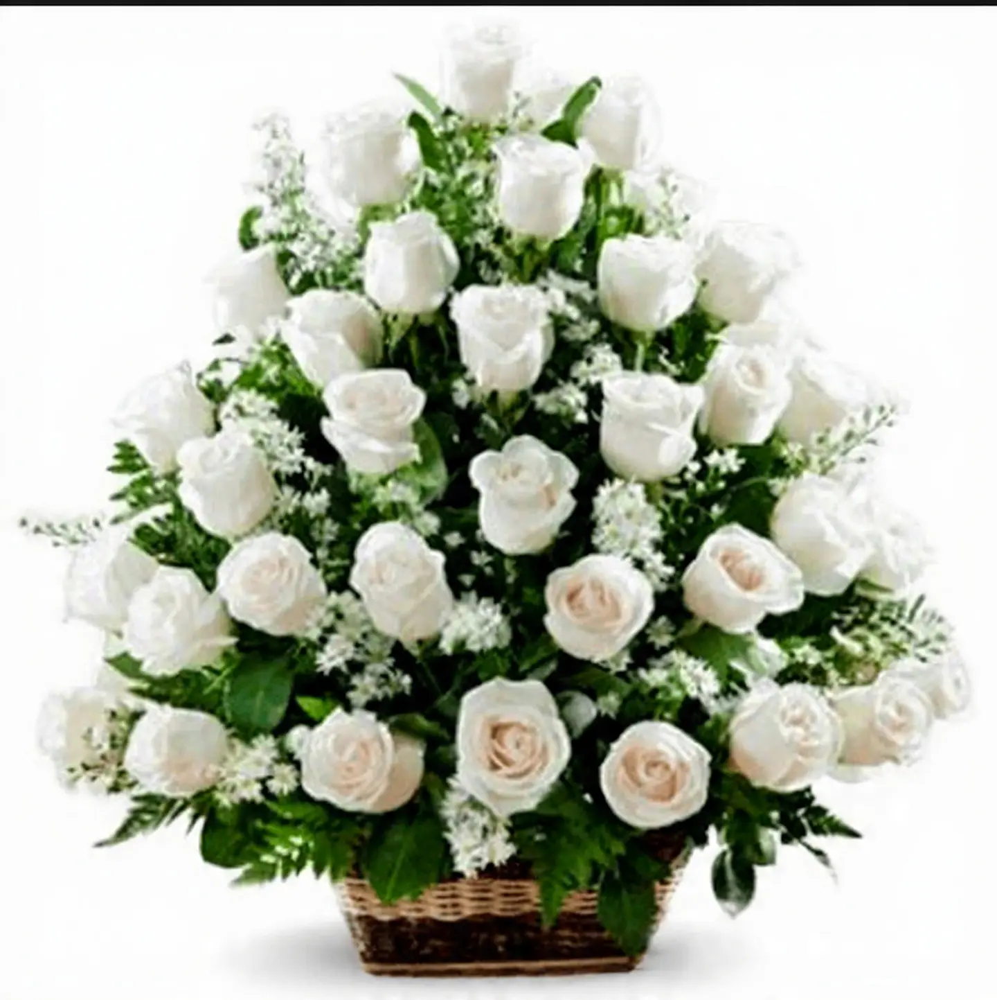 Arreglo de 50 Rosas Blancas Premium 85cm  1