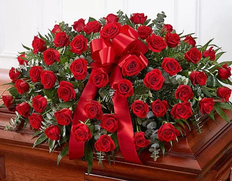 Cubre Urnas Pasión y Recuerdo Eterno - 50 Rosas Rojas
