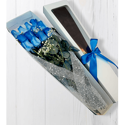 Caja con 12 Rosas Azules