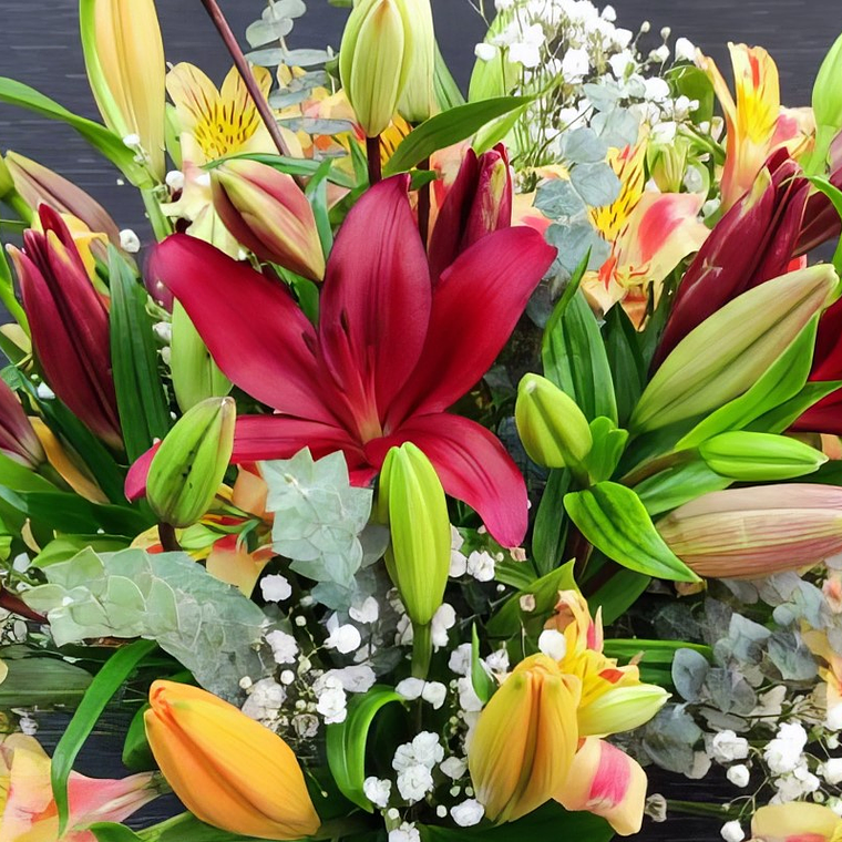 Florero de Liliums y Alstroemerias 2