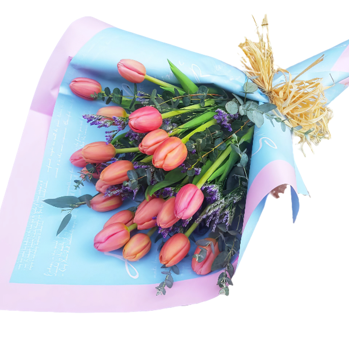 Ramo de Tulipanes Salmón – Delicadeza y Cariño 1