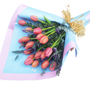 Ramo de Tulipanes Salmón – Delicadeza y Cariño
