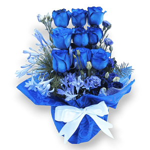 Arreglo de Rosas Azules Frescas