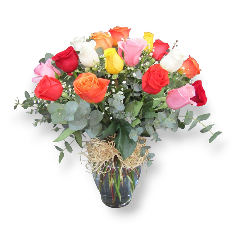 Arreglo de Rosas en Florero – Alegría y Celebración 1