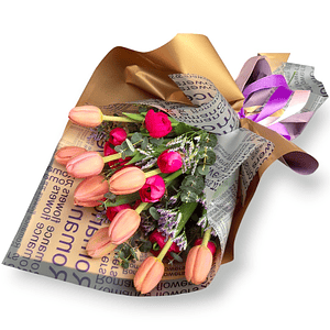 Ramo de Tulipanes Fucsia – Vibrante y Elegante