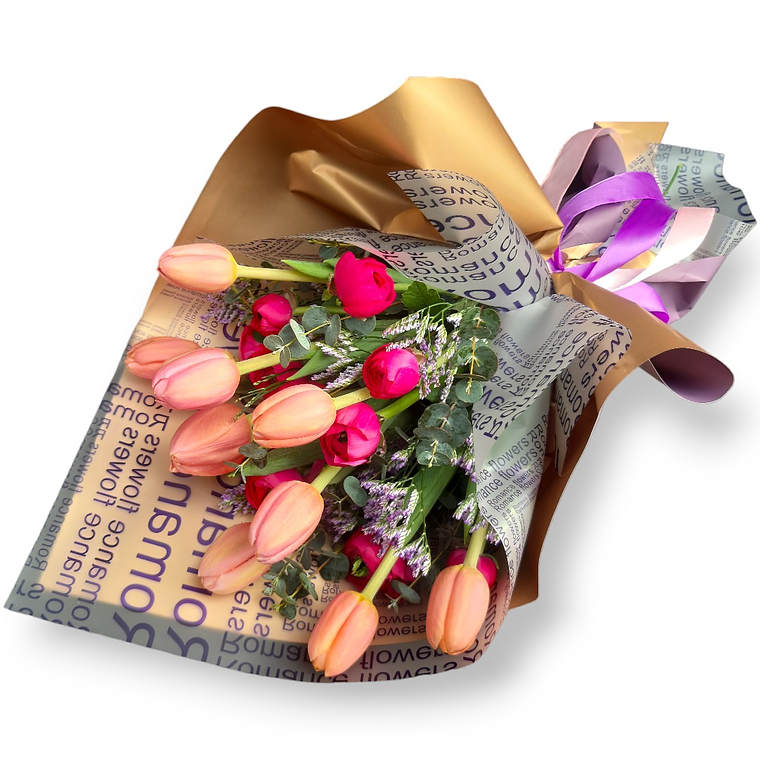 Ramo de Tulipanes Fucsia – Vibrante y Elegante 1