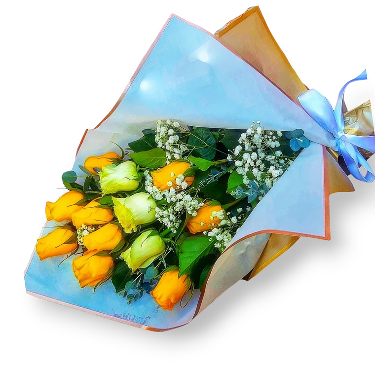 Ramo de 12 Rosas Amarillas – Alegría a Domicilio 1