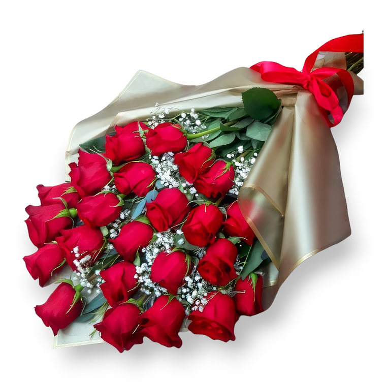 Ramo de 24 Rosas Rojas Premium – Amor y Pasión Eterna 1