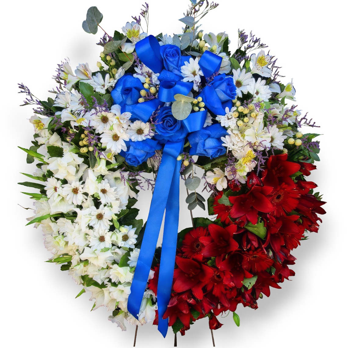 Corona Tricolor Condolencias – Homenaje Flores Chile 1