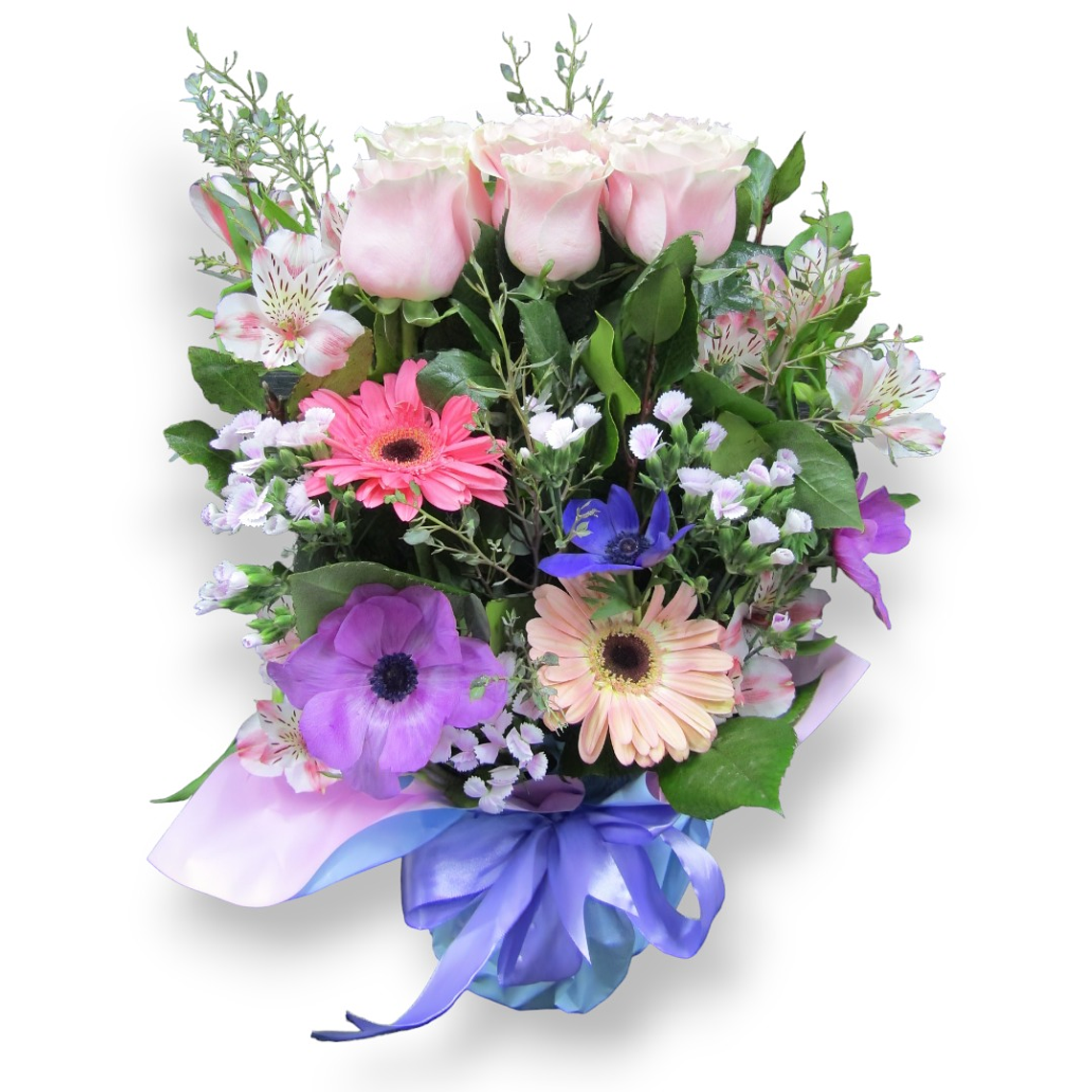 Arreglo de Rosas Rosadas y Flores Variadas 1