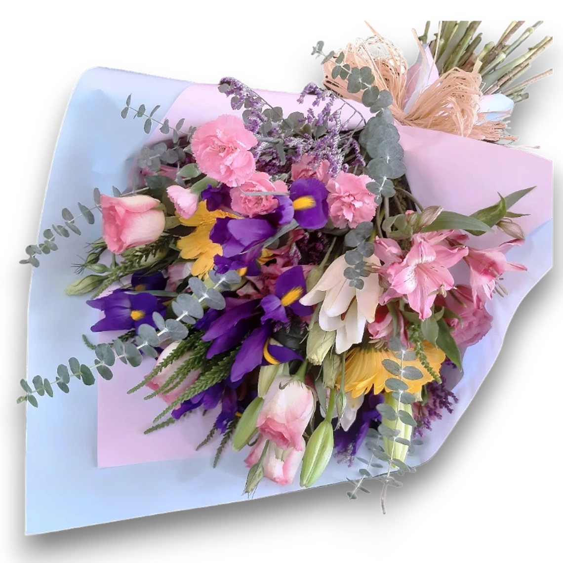 ✨ Segundo Ramo Más Vendido: Rosas Rosadas, Iris y Lirios 1