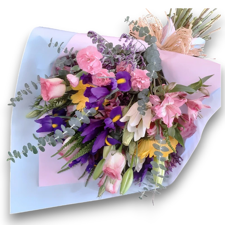 ✨ Segundo Ramo Más Vendido: Rosas Rosadas, Iris y Lirios 1
