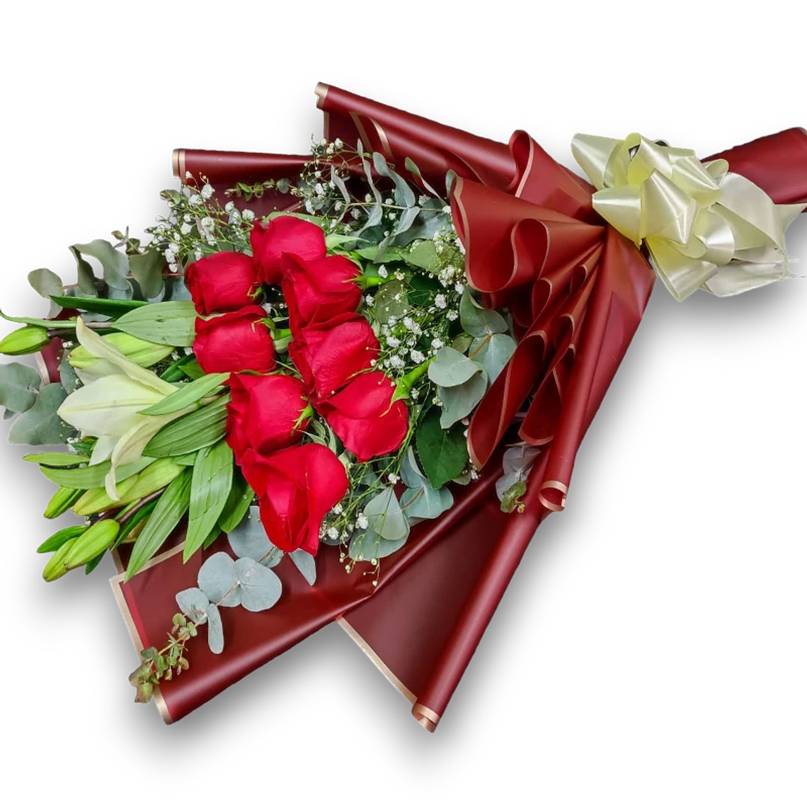 Ramo Clásico Rosas Rojas y Lirios Blancos – Amor Puro y Elegancia 1