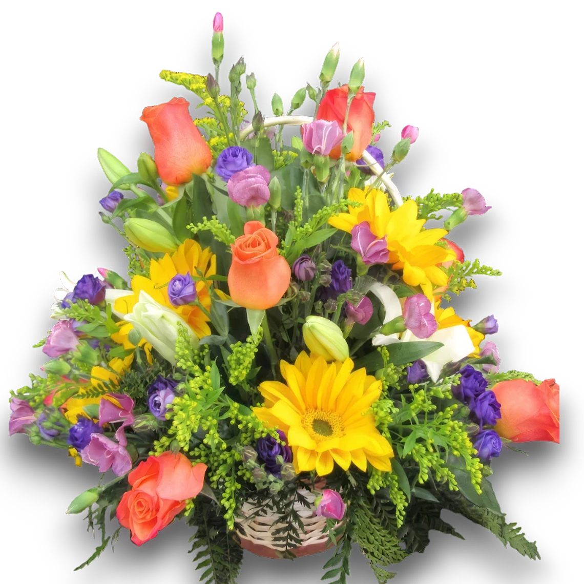Cesta de Flores mixtas con explosión de Alegría 1