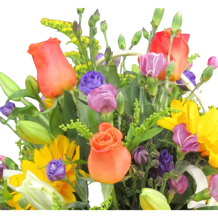 Cesta de Flores mixtas con explosión de Alegría 2