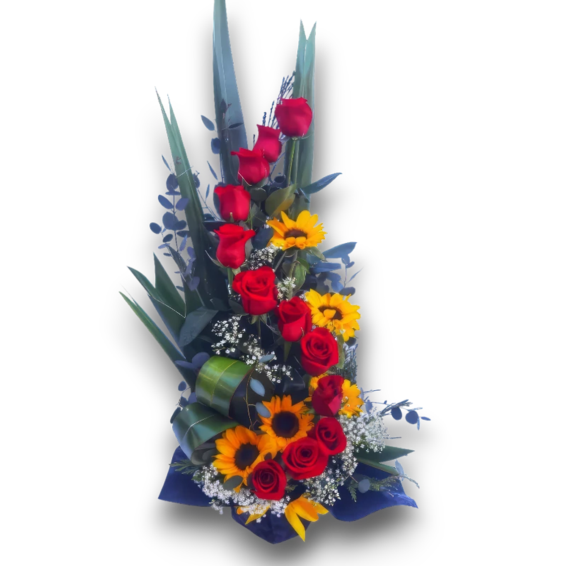 Arreglo de Rosas Rojas y Girasoles  1