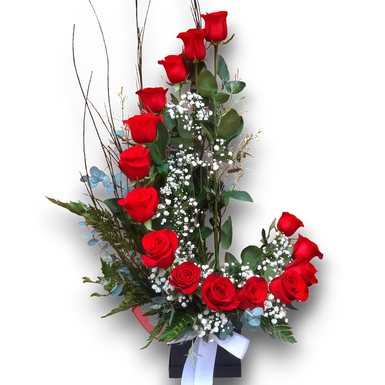 Arreglo Floral Vertical de Rosas Rojas 1
