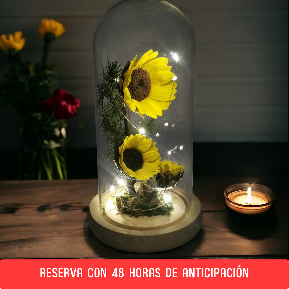 Trío de Girasoles Eternos [Con Luces] 3