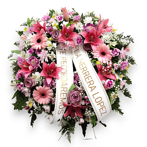 Corona de Condolencias con Cintas