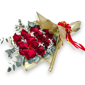 Ramo de 20 Rosas Rojas Premium con Gipsofilia