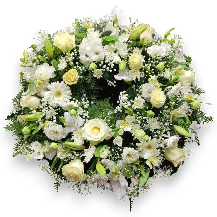 Corona de Condolencias Blanca 1