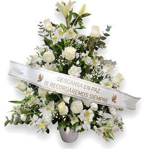 Arreglo Floral Blanco Esperanza para Condolencias