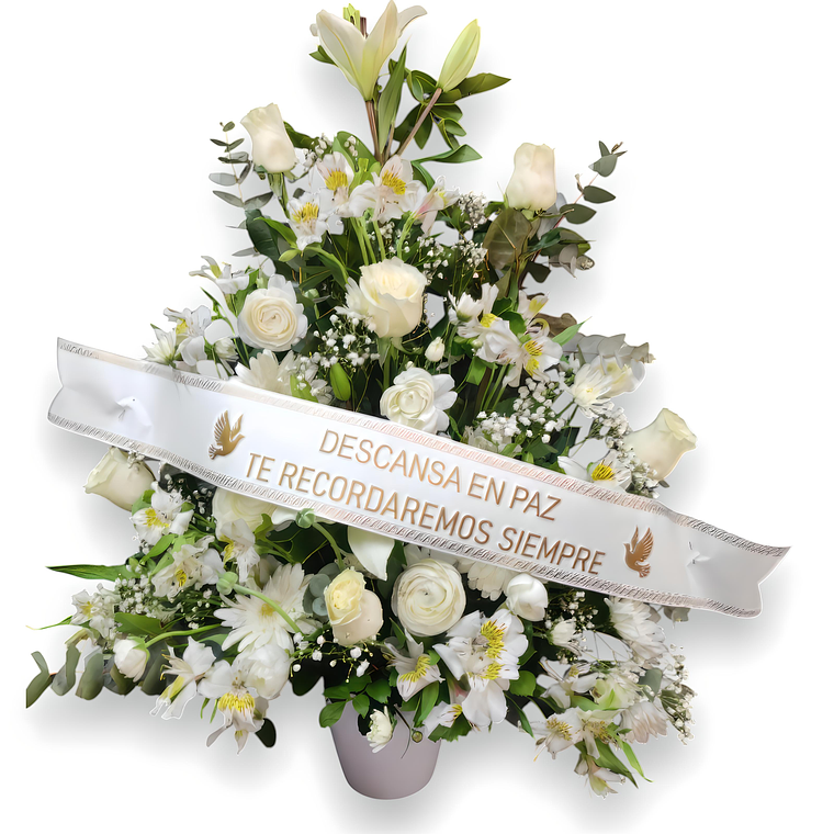 Arreglo Floral Blanco Esperanza para Condolencias 1