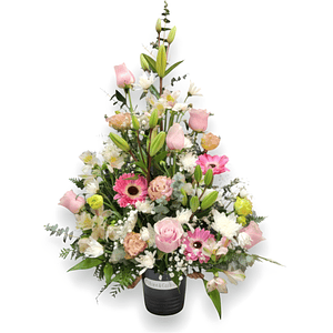 Arreglo Floral Rosado de Condolencias