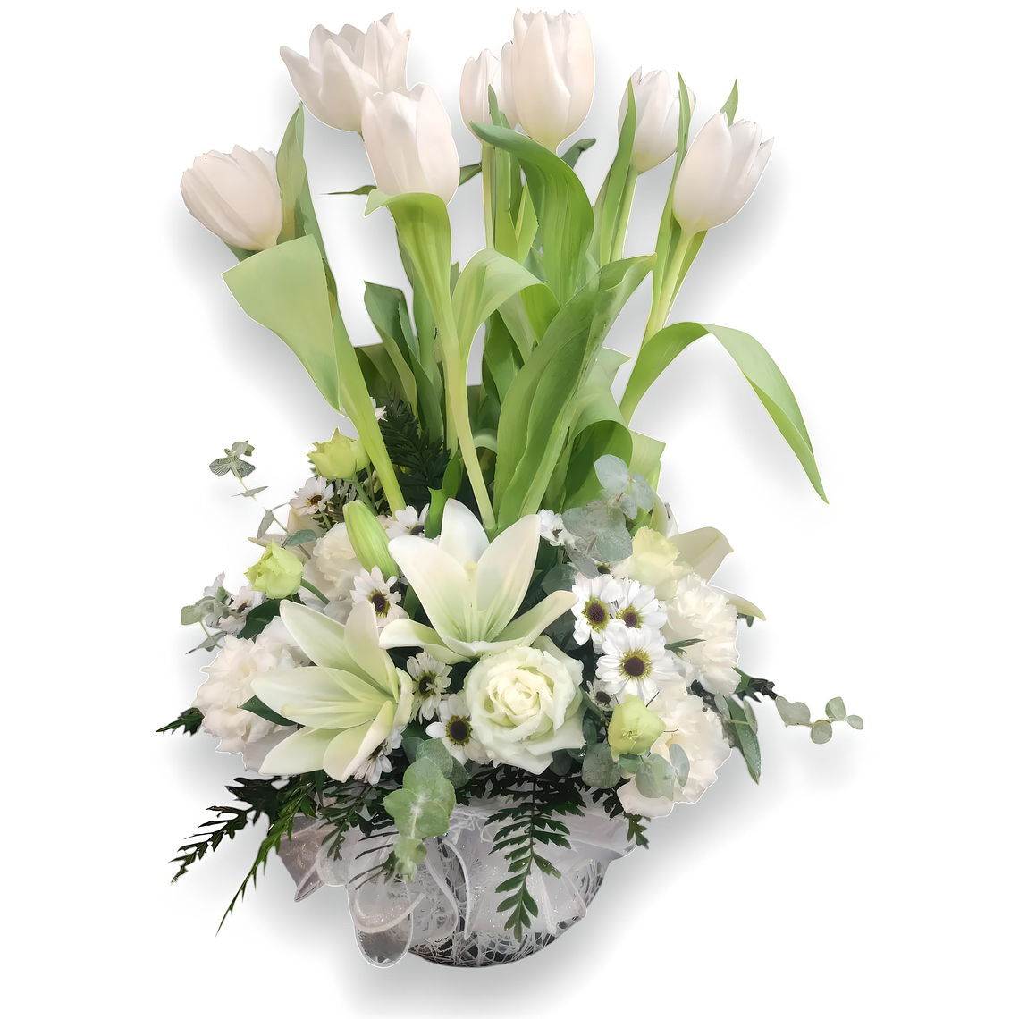 Arreglo Floral con Rosas, Liliums y Tulipanes  1