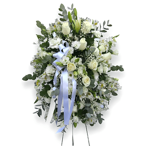 Medallón de Condolencias con Rosas y Liliums