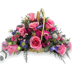 Canasta Condolencias Despedida Rosada