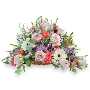 Cesta Ovalada Condolencias Pastel