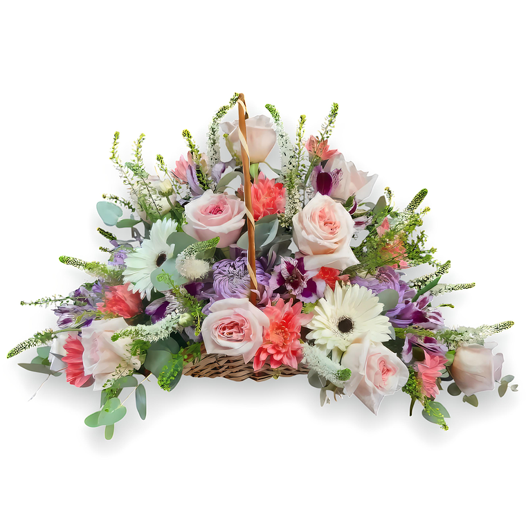 Cesta Ovalada Condolencias Pastel 1