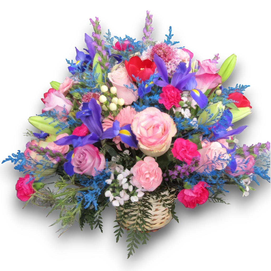 Canasta Condolencias 'Alma en Colores' Rosas y Azules. 1