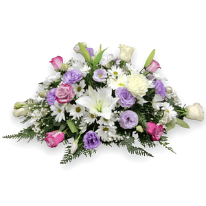 Cojín de Condolencias Lila y Blanco