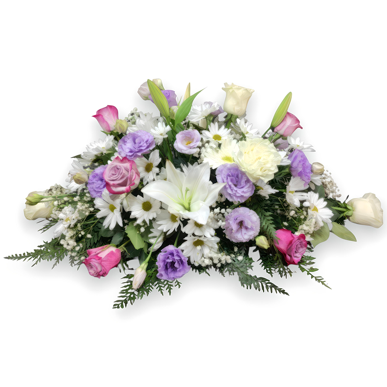 Cojín de Condolencias Lila y Blanco 1