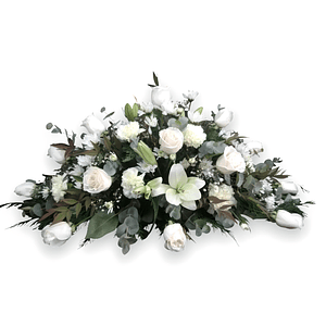 Cubre Urnas Blanco – Rosas y Liliums