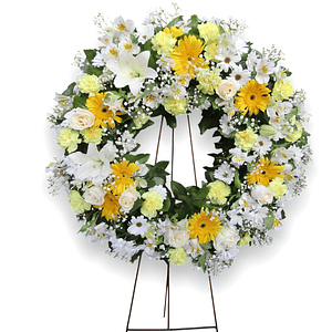 Corona Condolencias Amarilla y Blanca [Condolencias]