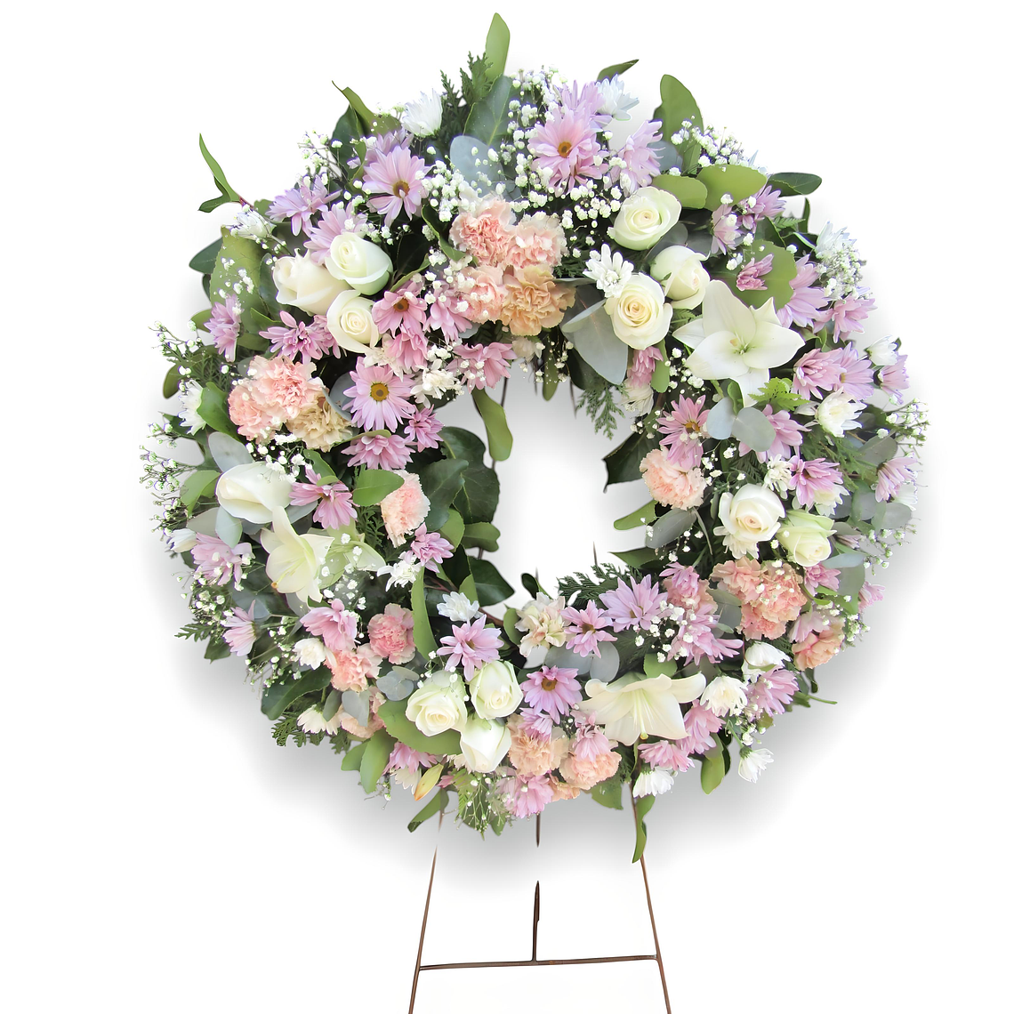 Corona Condolencias Lila y Rosada 1