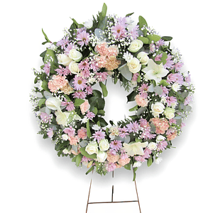 Corona Condolencias Lila y Rosada