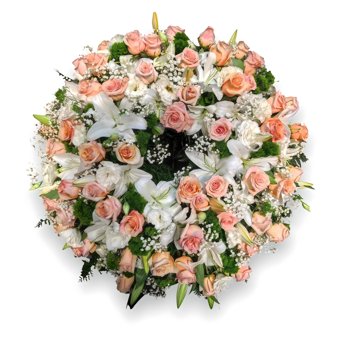 Corona Premium Pastel – 50 Rosas y Liliums 1