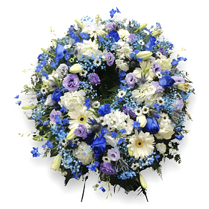 Corona Mixta Azul en Atril 