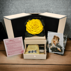 Box con Rosa Eterna Amarilla