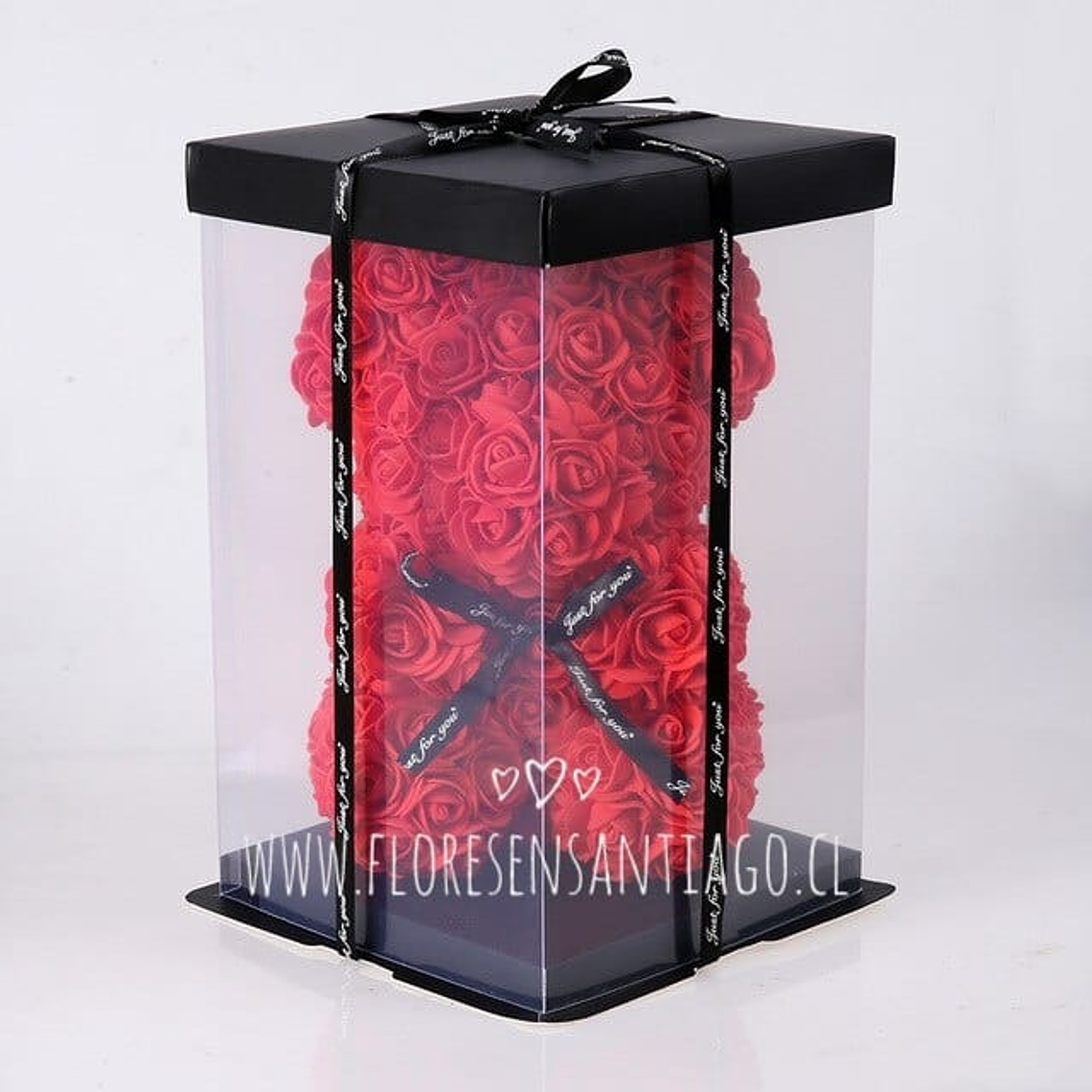 Teddy Rojo con Rosas Artificiales 1